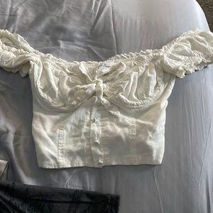 princess polly white cropped earthial shirt